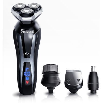 Surker Rasoir Électrique Pour Hommes Tondeuse De Précision Étanche 4 En 1 - Publicité Surker Rasoir Électrique Pour Hommes Tondeuse De Précision Étanche 4 En 1 - Publicité
