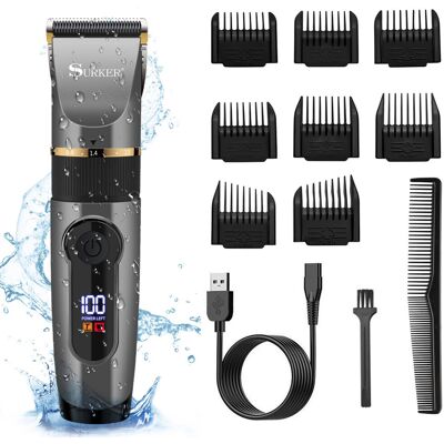 Surker Tondeuse Cheveux Tondeuse Barbe Professionnelle Avec Ecran Lcd Ipx6 - Publicité Surker Tondeuse Cheveux Tondeuse Barbe Professionnelle Avec Ecran Lcd Ipx6 - Publicité