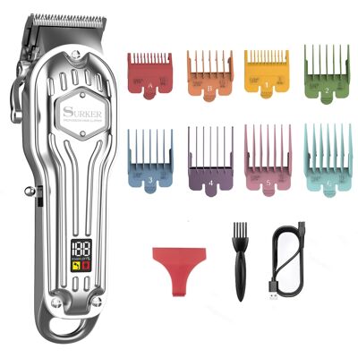 Surker Tondeuse Cheveux Pour Hommes Professionnelle Avec Ecran Lcd Sans Fil - Publicité Surker Tondeuse Cheveux Pour Hommes Professionnelle Avec Ecran Lcd Sans Fil - Publicité
