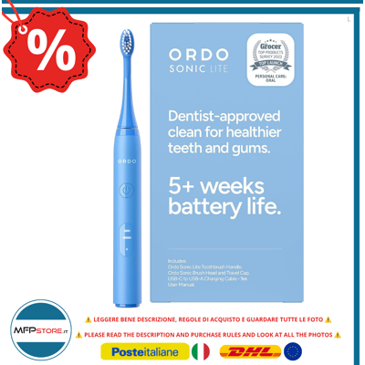 Spazzolino Électrique Ordo Sonic Lite Rechargeable Usb-C - Bleu Ciel - Publicité Spazzolino Électrique Ordo Sonic Lite Rechargeable Usb-C - Bleu Ciel - Publicité