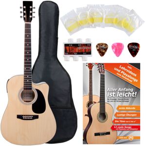 Classic Cantabile Pack De Guitare Electro Acoustique Dreadnought Cutaway Cordes Housse Diapason - Publicité Classic Cantabile Pack De Guitare Electro Acoustique Dreadnought Cutaway Cordes Housse Diapason - Publicité