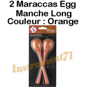 Stagg 2 Maracas Egg Manche Long Couleur Orange Qualite Plastique Poids 40 Grammes - Publicité Stagg 2 Maracas Egg Manche Long Couleur Orange Qualite Plastique Poids 40 Grammes - Publicité
