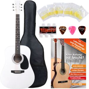 Classic Cantabile Pack Guitare Classique Acoustique 4/4 Dreadnought 6 Cordes Set Accessoires Blanc - Publicité Classic Cantabile Pack Guitare Classique Acoustique 4/4 Dreadnought 6 Cordes Set Accessoires Blanc - Publicité