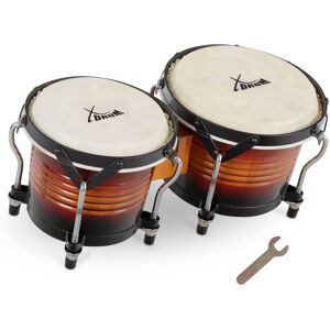 Xdrum Bongo Percussion Tambour Peaux Naturels Instrument Main Accordable Bois Sunburst - Publicité Xdrum Bongo Percussion Tambour Peaux Naturels Instrument Main Accordable Bois Sunburst - Publicité