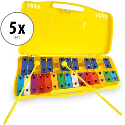 Classic Cantabile Pack De 5pcs Xylophone Glockenspiel 25 Notes Carillon Chromatique Etui Maillets - Publicité Classic Cantabile Pack De 5pcs Xylophone Glockenspiel 25 Notes Carillon Chromatique Etui Maillets - Publicité