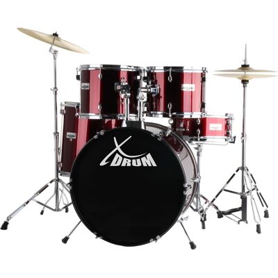 Xdrum Kit Batterie Acoustique 22'' Drum Set Complet Cymbales Tabouret Baguettes Rouge - Publicité Xdrum Kit Batterie Acoustique 22'' Drum Set Complet Cymbales Tabouret Baguettes Rouge - Publicité