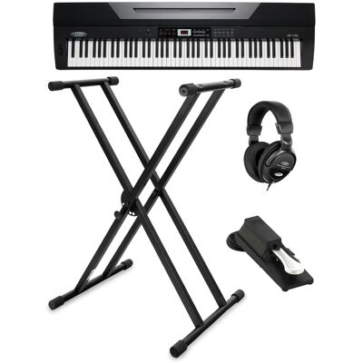 Classic Cantabile 88 Touches Stage Piano Clavier Numerique Synthetiseur Set Support Pedal Casque - Publicité Classic Cantabile 88 Touches Stage Piano Clavier Numerique Synthetiseur Set Support Pedal Casque - Publicité