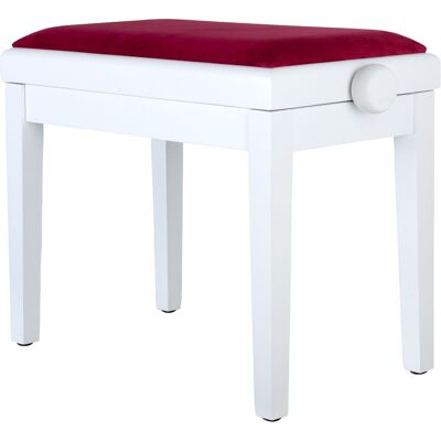 Classic Cantabile Banquette Piano Modèle A Blanc Mat Velours Rouge Clavier Réglable Banquette - Publicité Classic Cantabile Banquette Piano Modèle A Blanc Mat Velours Rouge Clavier Réglable Banquette - Publicité