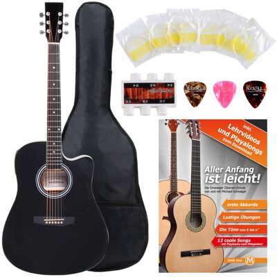 Classic Cantabile Pack De Guitare Electro Acoustique 3-Eq Dreadnought Cutaway Cordes Housse Noir - Publicité Classic Cantabile Pack De Guitare Electro Acoustique 3-Eq Dreadnought Cutaway Cordes Housse Noir - Publicité