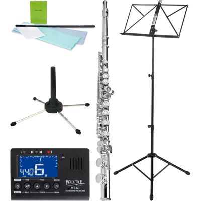 Classic Cantabile Flûte Traversiére Laiton Nickele Kit Débutant Avec Housse Pupitre Nettoyage Set - Publicité Classic Cantabile Flûte Traversiére Laiton Nickele Kit Débutant Avec Housse Pupitre Nettoyage Set - Publicité