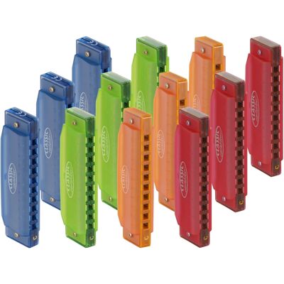 Classic Cantabile 12 Harmonicas Diatonique Enfants 10 Trous Blues En Ut Majeur Plastique Colore - Publicité Classic Cantabile 12 Harmonicas Diatonique Enfants 10 Trous Blues En Ut Majeur Plastique Colore - Publicité