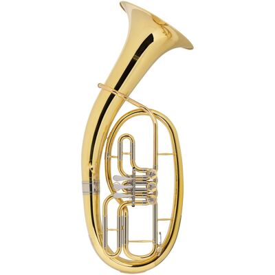 Classic Cantabile Saxhorn 3 Pistons De Tuba Corne Ténor Laiton Doré Set Avec Embouchure Et Coffre - Publicité Classic Cantabile Saxhorn 3 Pistons De Tuba Corne Ténor Laiton Doré Set Avec Embouchure Et Coffre - Publicité