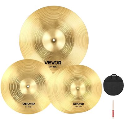 Vevor Ensemble De Cymbales Batterie 355 Mm 400 Mm 505 Mm 3 Pcs Alliage Robuste - Publicité Vevor Ensemble De Cymbales Batterie 355 Mm 400 Mm 505 Mm 3 Pcs Alliage Robuste - Publicité