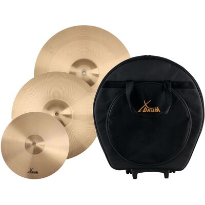 Xdrum Pack Cymbale 12'' Splash 16'' Crash 18'' Ride Cymbal Laiton Batterie Avec Housse - Publicité Xdrum Pack Cymbale 12'' Splash 16'' Crash 18'' Ride Cymbal Laiton Batterie Avec Housse - Publicité