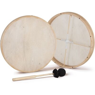 Classic Cantabile Ethnic Frame Drum 18\" Tambour Main Sur Cadre Peau Naturelle Baguette Accordable - Publicité Classic Cantabile Ethnic Frame Drum 18\" Tambour Main Sur Cadre Peau Naturelle Baguette Accordable - Publicité