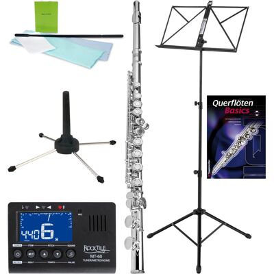 Classic Cantabile Set Flute Traversiere Nickel Argent Debutants 16 Trous Fermes Set Etui Pupitre - Publicité Classic Cantabile Set Flute Traversiere Nickel Argent Debutants 16 Trous Fermes Set Etui Pupitre - Publicité