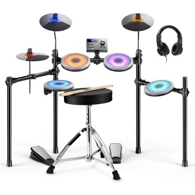 Donner Ded-70r Batterie Électronique Avec Éclairage Rgb, Pads Mesh Et Casque - Publicité Donner Ded-70r Batterie Électronique Avec Éclairage Rgb, Pads Mesh Et Casque - Publicité
