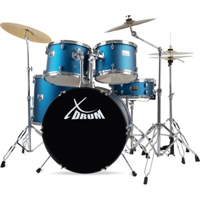Xdrum Kit Batterie Acoustique 22'' Blu Set Complet Cymbales Tabouret Hardware Pedal - Publicité Xdrum Kit Batterie Acoustique 22'' Blu Set Complet Cymbales Tabouret Hardware Pedal - Publicité