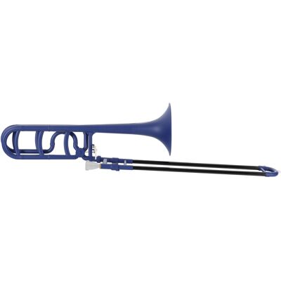Classic Cantabile Plastique Trombone Sib/f Bell: 216mm Super Léger Avec Embouchure & Étui Bleu Mat - Publicité Classic Cantabile Plastique Trombone Sib/f Bell: 216mm Super Léger Avec Embouchure & Étui Bleu Mat - Publicité