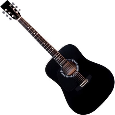 Classic Cantabile Guitare Acoustique Dreadnought Folk Blues De Gaucher 20 Frettes 6 Cordes Noir - Publicité Classic Cantabile Guitare Acoustique Dreadnought Folk Blues De Gaucher 20 Frettes 6 Cordes Noir - Publicité