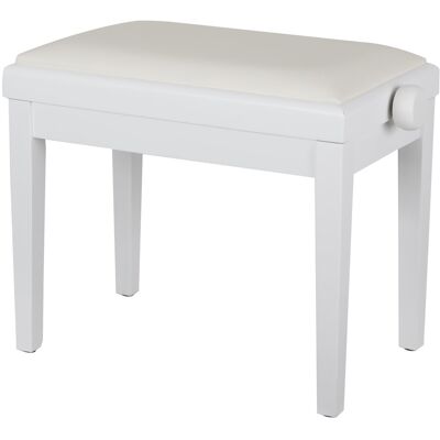 Classic Cantabile - Banquette - Blanc mat - Hauteur 48-58 cm - piano bench - Publicité Classic Cantabile - Banquette - Blanc mat - Hauteur 48-58 cm - piano bench - Publicité