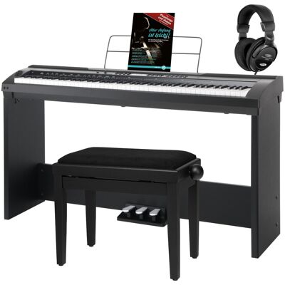 Classic Cantabile Piano Clavier Numerique Synthetiseur Digital 88 Touches 64 Sons Banc Casque Set - Publicité Classic Cantabile Piano Clavier Numerique Synthetiseur Digital 88 Touches 64 Sons Banc Casque Set - Publicité