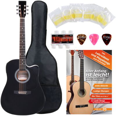 Classic Cantabile Pack De Guitare Electro Acoustique 3-Eq Dreadnought Cutaway Cordes Housse Noir - Publicité Classic Cantabile Pack De Guitare Electro Acoustique 3-Eq Dreadnought Cutaway Cordes Housse Noir - Publicité