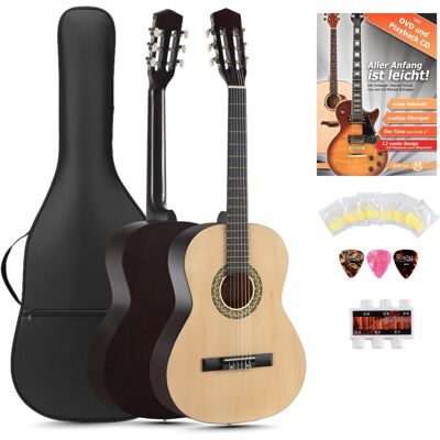 Classic Cantabile Pack Guitare Acoustique Classique 3/4 Gaucher Debutants Set Housse Accordeur - Publicité Classic Cantabile Pack Guitare Acoustique Classique 3/4 Gaucher Debutants Set Housse Accordeur - Publicité
