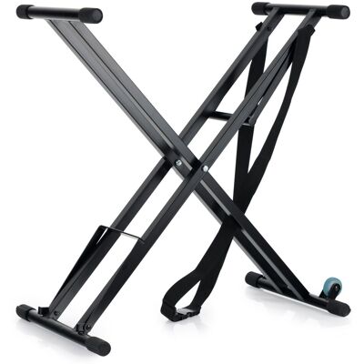Classic Cantabile Support Clavier Piano Synthétiseur Double Barres X Sur Roulettes Chariot Robuste - Publicité Classic Cantabile Support Clavier Piano Synthétiseur Double Barres X Sur Roulettes Chariot Robuste - Publicité