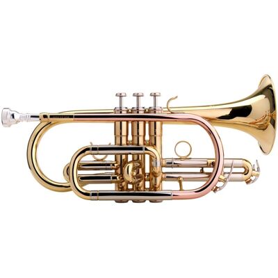 Classic Cantabile Cornet À Pistons Bb De Trompette Instrument Vent Laiton Doré Embouchure Coffre - Publicité Classic Cantabile Cornet À Pistons Bb De Trompette Instrument Vent Laiton Doré Embouchure Coffre - Publicité