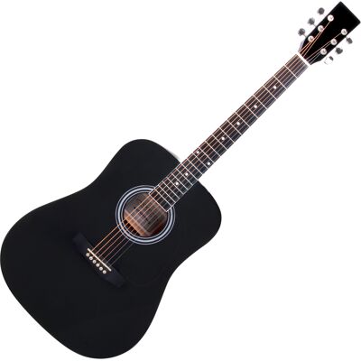 Classic Cantabile Guitare Acoustique Folk Western Blues Dreadnought 20 Frettes 6 Cordes Noir - Publicité Classic Cantabile Guitare Acoustique Folk Western Blues Dreadnought 20 Frettes 6 Cordes Noir - Publicité