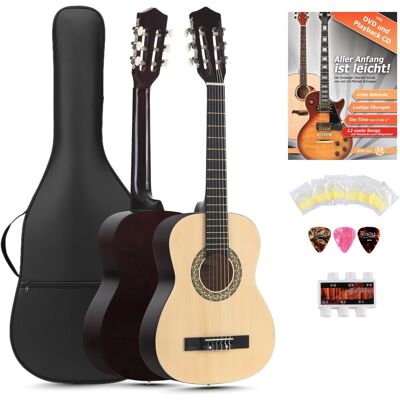 Classic Cantabile Guitare Classique Acoustique Set Gaucher Corde Nylon Housse Accordeur Plectres - Publicité Classic Cantabile Guitare Classique Acoustique Set Gaucher Corde Nylon Housse Accordeur Plectres - Publicité