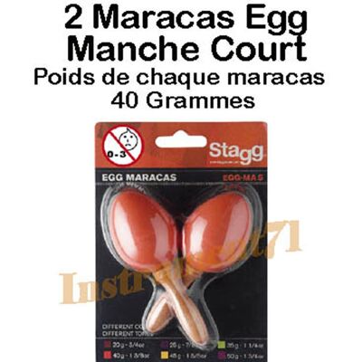 Stagg 1 Paire De Maracas Manche Court Couleur Orange 40 Grammes - Publicité Stagg 1 Paire De Maracas Manche Court Couleur Orange 40 Grammes - Publicité