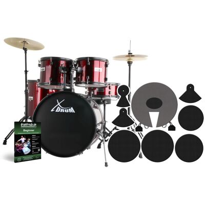 Xdrum Kit Batterie Acoustique 22'' Fusion Ensemble Tabouret Sourdine Cymbales Rouge - Publicité Xdrum Kit Batterie Acoustique 22'' Fusion Ensemble Tabouret Sourdine Cymbales Rouge - Publicité