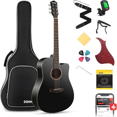Donner Guitare Acoustique 4/4 Guitare Folk 41 Pouces Pour Adultes Débutant Noir - Publicité Donner Guitare Acoustique 4/4 Guitare Folk 41 Pouces Pour Adultes Débutant Noir - Publicité