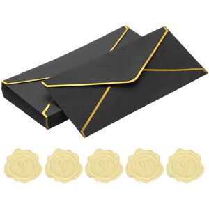 Uxcell Enveloppes 4 1/8 X 9 1/2 Pouces Bord Doré, 24 Pcs Rabat En V Noir Pour V Flap - Publicité Uxcell Enveloppes 4 1/8 X 9 1/2 Pouces Bord Doré, 24 Pcs Rabat En V Noir Pour V Flap - Publicité