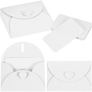 Uxcell 25 Set 4.1x3\" Mini Enveloppes Avec Fermoir En Coeur Et Cartes S, Blanc - Publicité Uxcell 25 Set 4.1x3\" Mini Enveloppes Avec Fermoir En Coeur Et Cartes S, Blanc - Publicité