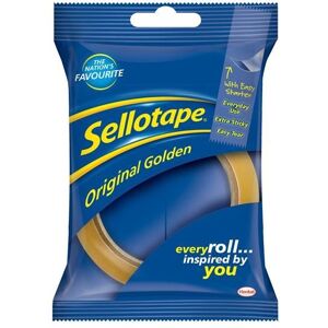 Sellotape - Ruban Adhésif Doré Original - 1 Rouleau 24mm X 50m - Publicité Sellotape - Ruban Adhésif Doré Original - 1 Rouleau 24mm X 50m - Publicité