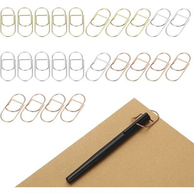 Uxcell 24 Pièces De Porte-Stylos Pour Clips, 2.4 X 1.1\" Pour Carnets, Or/argent/rose - Publicité Uxcell 24 Pièces De Porte-Stylos Pour Clips, 2.4 X 1.1\" Pour Carnets, Or/argent/rose - Publicité