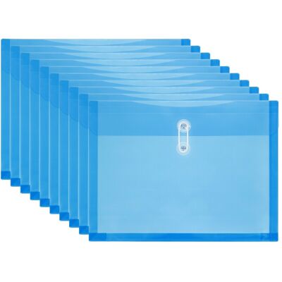 Uxcell 10 Enveloppes Plastique Transparent Poly Pour Dossiers, Bleu - Publicité Uxcell 10 Enveloppes Plastique Transparent Poly Pour Dossiers, Bleu - Publicité