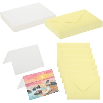 Uxcell Cartes Aquarelle 5x7 Pouces En Coton 50 Sets Avec Enveloppes Jaunes Pour - Publicité Uxcell Cartes Aquarelle 5x7 Pouces En Coton 50 Sets Avec Enveloppes Jaunes Pour - Publicité