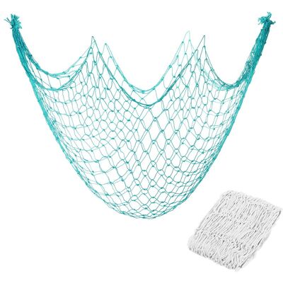 Uxcell 2 Filets Pêche Décoratifs Beige Bleu Paon 80x40 Pouces - Publicité Uxcell 2 Filets Pêche Décoratifs Beige Bleu Paon 80x40 Pouces - Publicité