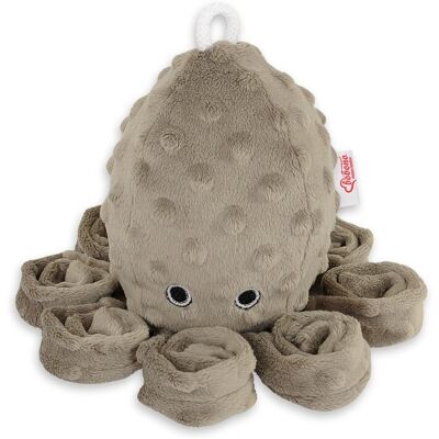 Bobono Peluche Pieuvre Avec Hochet Pour Enfants - Marron - Publicité Bobono Peluche Pieuvre Avec Hochet Pour Enfants - Marron - Publicité