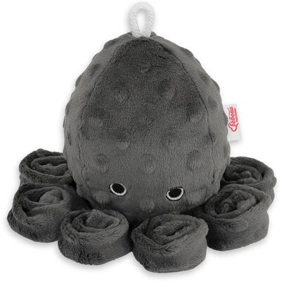 Bobono Peluche Pieuvre Pour Enfants Avec Hochet - Anthracite - Publicité Bobono Peluche Pieuvre Pour Enfants Avec Hochet - Anthracite - Publicité