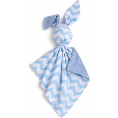 Bobono Peluche Lapin Doudou, Double Face En Coton Et Minky - Chevron Bleu - Bleu - Publicité Bobono Peluche Lapin Doudou, Double Face En Coton Et Minky - Chevron Bleu - Bleu - Publicité