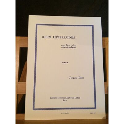 J. Ibert Deux Interludes Flûte Violon Piano / Clavecin / Harpe Partition Leduc - Publicité J. Ibert Deux Interludes Flûte Violon Piano / Clavecin / Harpe Partition Leduc - Publicité