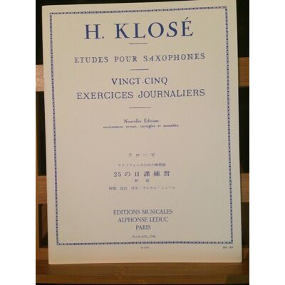 H. Klosé 25 Exercices Journaliers Études Pour Saxophone Partition Leduc - Publicité H. Klosé 25 Exercices Journaliers Études Pour Saxophone Partition Leduc - Publicité