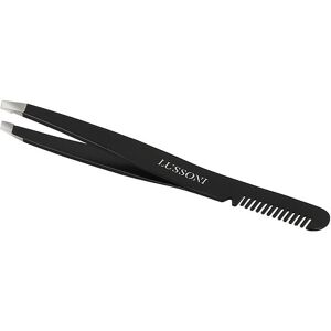 Lussoni Make Up Slant Tweezers With Comb 9.9cm - Pince À Sourcils Avec Peigne - Publicité Lussoni Make Up Slant Tweezers With Comb 9.9cm - Pince À Sourcils Avec Peigne - Publicité