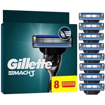 Pack 8 Lames Gillette Mach3 Rechange Rasoir Neuf Scellé Expédition En 24h - Publicité Pack 8 Lames Gillette Mach3 Rechange Rasoir Neuf Scellé Expédition En 24h - Publicité