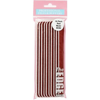 The Edge Nails Red Mylar Files 80/80 (10 Pack) - Publicité The Edge Nails Red Mylar Files 80/80 (10 Pack) - Publicité